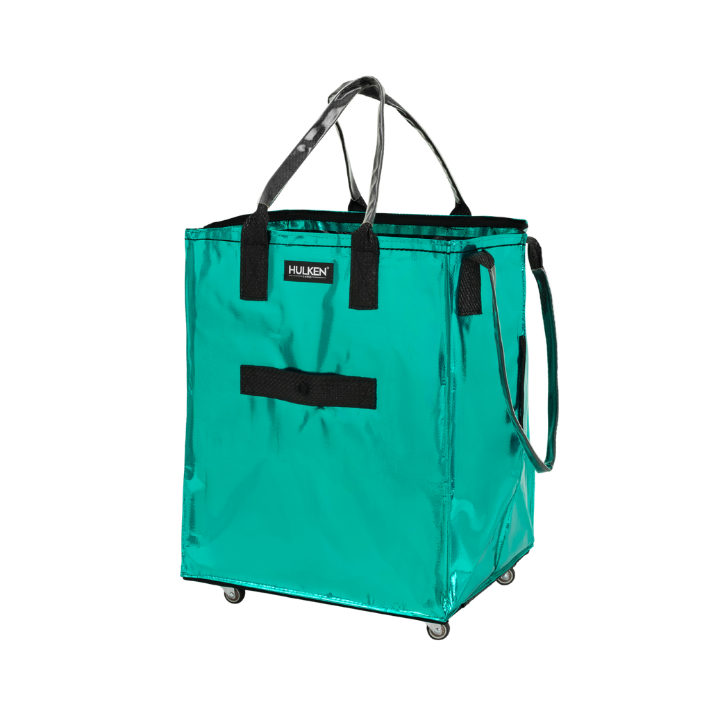 Teal Tote Bag | Foldable Rolling Bag on Wheels - Hulken®