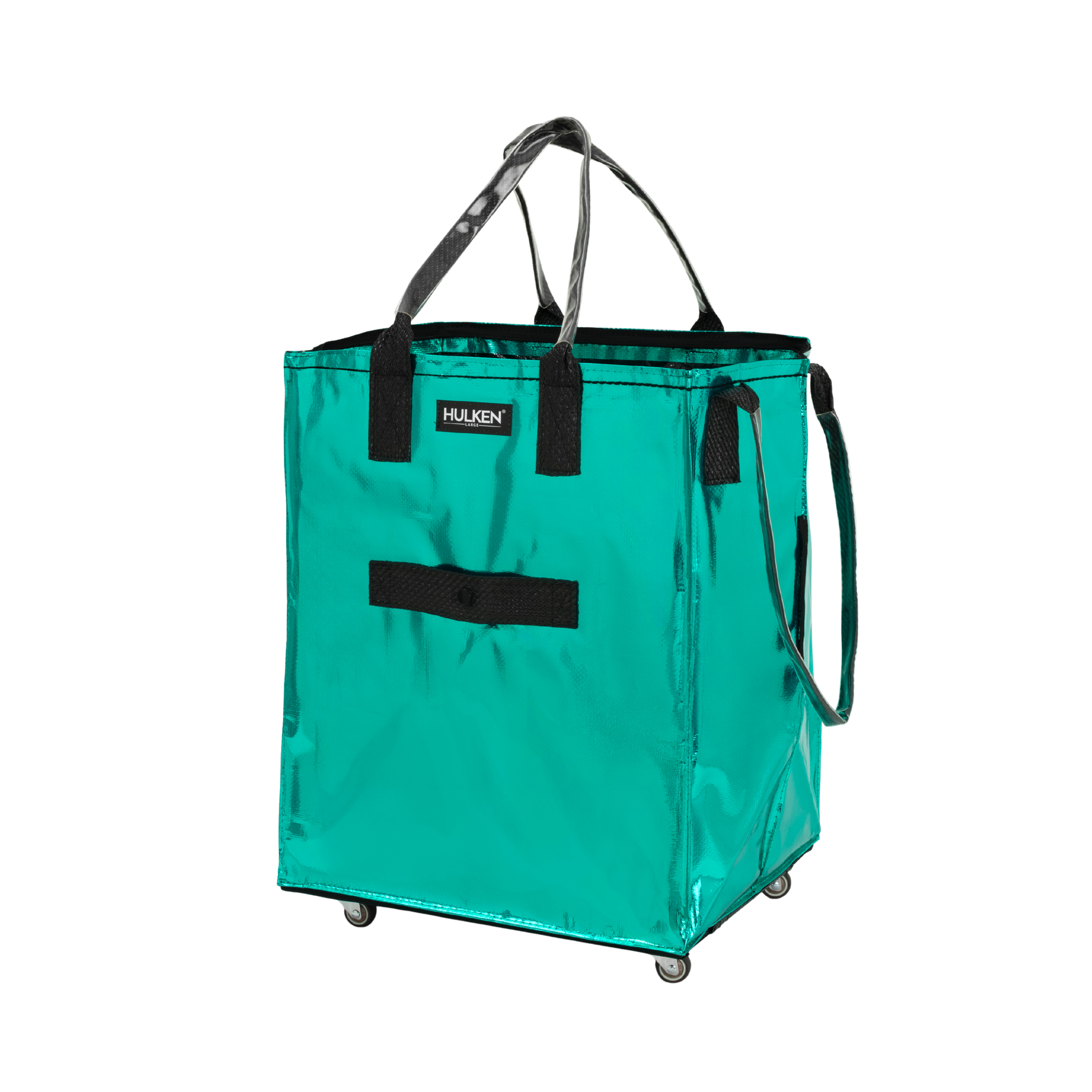 Teal Tote Bag | Foldable Rolling Bag on Wheels - Hulken® Teal Tote Bag | Foldable Rolling Bag on Wheels - Hulken®