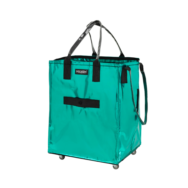 Teal Tote Bag | Foldable Rolling Bag on Wheels - Hulken®