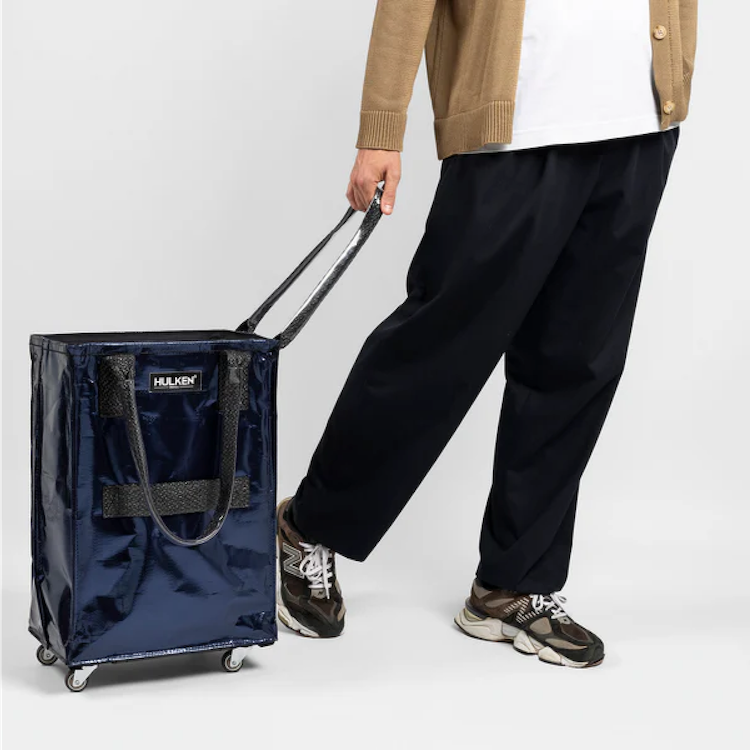 Midnight Blue Tote Bag | Foldable Bag on Wheels – HULKEN®