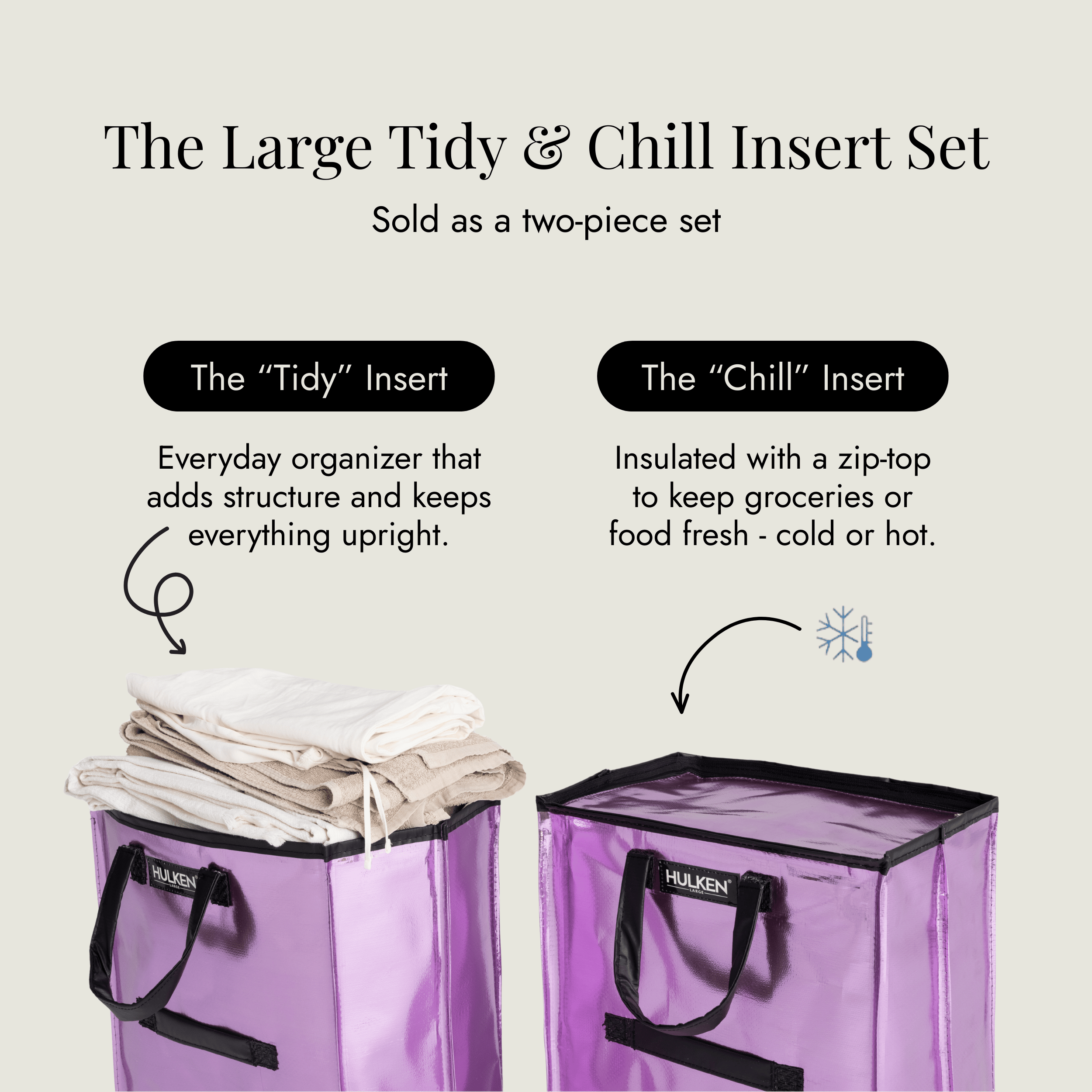 Tidy & Chill Inserts Lilac | Lightweight & Organized - Hulken®