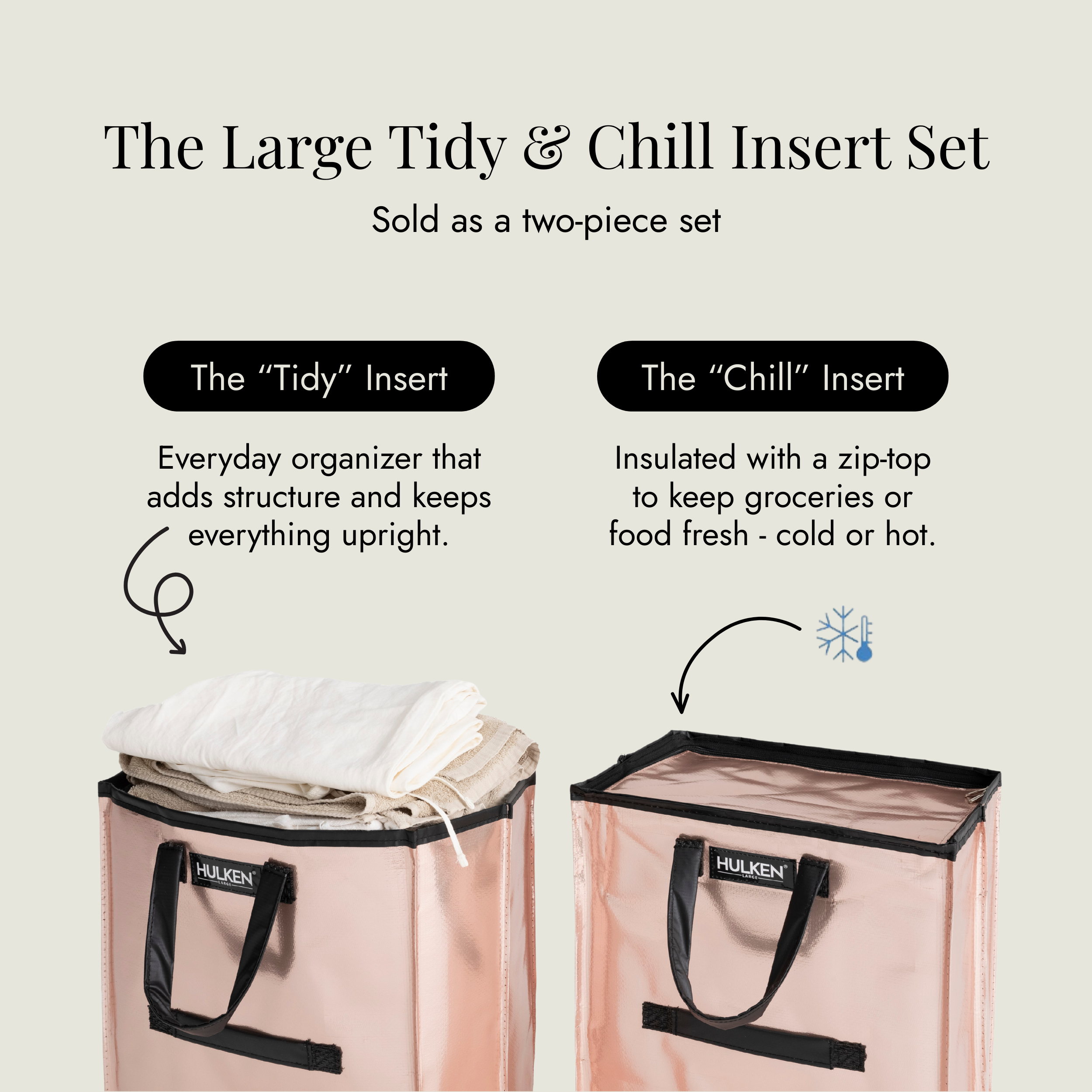 Tidy & Chill Inserts Rose Gold | Stylish & Functional - Hulken®