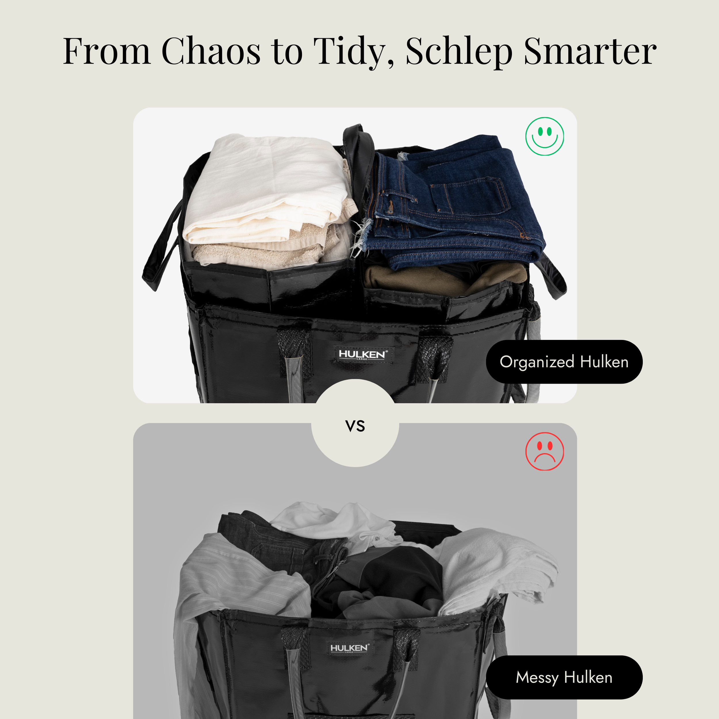 Tidy & Chill Inserts Black | Foldable & Insulated - Hulken®