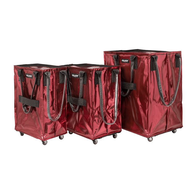 Cosmic Red Tote Bag | Foldable Bag on Wheels – HULKEN® Cosmic Red Tote Bag | Foldable Bag on Wheels – HULKEN®