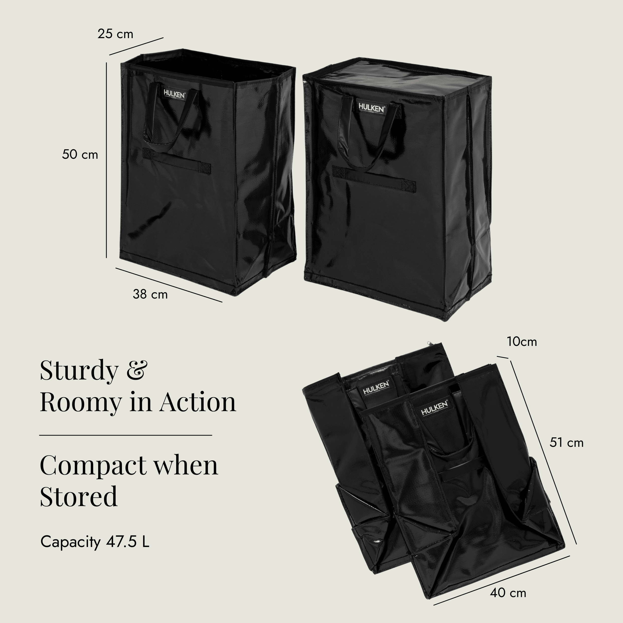 Tidy & Chill Inserts Black | Foldable & Insulated - Hulken®