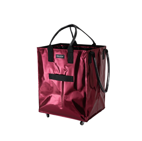 Cosmic Red Tote Bag | Foldable Bag on Wheels – HULKEN® Cosmic Red Tote Bag | Foldable Bag on Wheels – HULKEN®