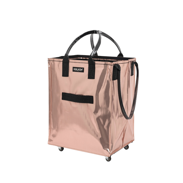 Rose Gold Tote Bag Stylish Foldable Bag on Wheels – HULKEN®